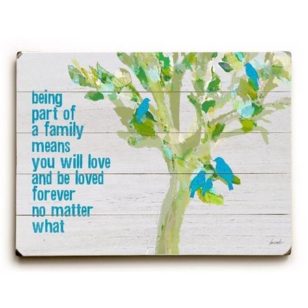 ONE BELLA CASA One Bella Casa 0004-1518-38 12 x 16 in. Being Part of a Family Planked Wood Wall Decor by Lisa Weedn 0004-1518-38